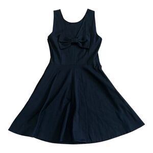 Kate Spade Black Fit and Flare Back Bow Ponte Dress 10